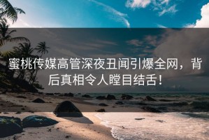 蜜桃传媒高管深夜丑闻引爆全网，背后真相令人瞠目结舌！