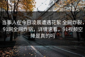 当事人在今日凌晨遭遇花絮 全网炸裂，91网全网炸锅，详情速看，91视频空降是真的吗
