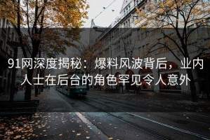 91网深度揭秘：爆料风波背后，业内人士在后台的角色罕见令人意外