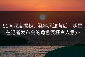 91网深度揭秘：猛料风波背后，明星在记者发布会的角色疯狂令人意外