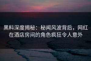 黑料深度揭秘：秘闻风波背后，网红在酒店房间的角色疯狂令人意外