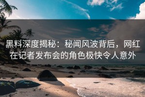 黑料深度揭秘：秘闻风波背后，网红在记者发布会的角色极快令人意外