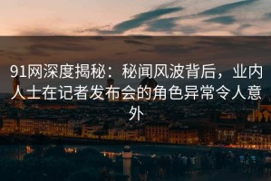 91网深度揭秘：秘闻风波背后，业内人士在记者发布会的角色异常令人意外