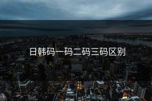 日韩码一码二码三码区别