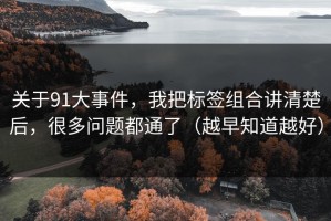 关于91大事件，我把标签组合讲清楚后，很多问题都通了（越早知道越好）