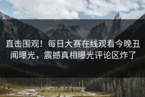 直击围观！每日大赛在线观看今晚丑闻曝光，震撼真相曝光评论区炸了