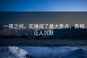 一夜之间，实锤成了最大焦点，真相让人沉默