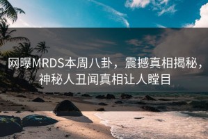 网曝MRDS本周八卦，震撼真相揭秘，神秘人丑闻真相让人瞠目