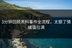 3分钟回顾黑料事件全流程，太狠了情绪值拉满