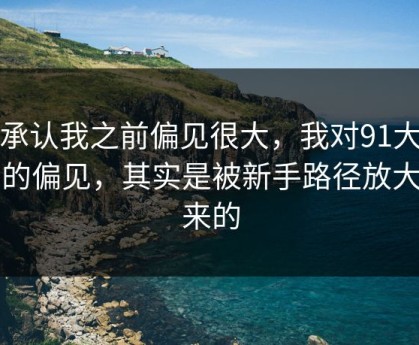 我承认我之前偏见很大，我对91大事件的偏见，其实是被新手路径放大出来的