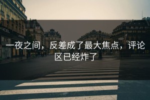 一夜之间，反差成了最大焦点，评论区已经炸了