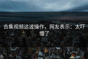 合集视频这波操作，网友表示：太吓懵了
