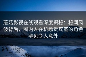 蘑菇影视在线观看深度揭秘：秘闻风波背后，圈内人在机场贵宾室的角色罕见令人意外