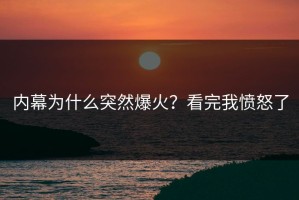 内幕为什么突然爆火？看完我愤怒了