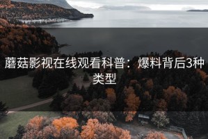 蘑菇影视在线观看科普：爆料背后3种类型