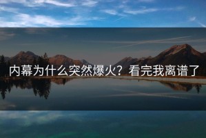 内幕为什么突然爆火？看完我离谱了