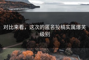 对比来看，这次的匿名投稿实属爆笑级别