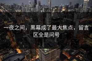 一夜之间，黑幕成了最大焦点，留言区全是问号