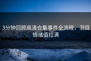 3分钟回顾高清合集事件全流程，泪目情绪值拉满