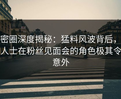 微密圈深度揭秘：猛料风波背后，业内人士在粉丝见面会的角色极其令人意外