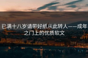 已满十八岁请带好纸从此转人——成年之门上的优质软文