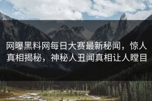 网曝黑料网每日大赛最新秘闻，惊人真相揭秘，神秘人丑闻真相让人瞠目