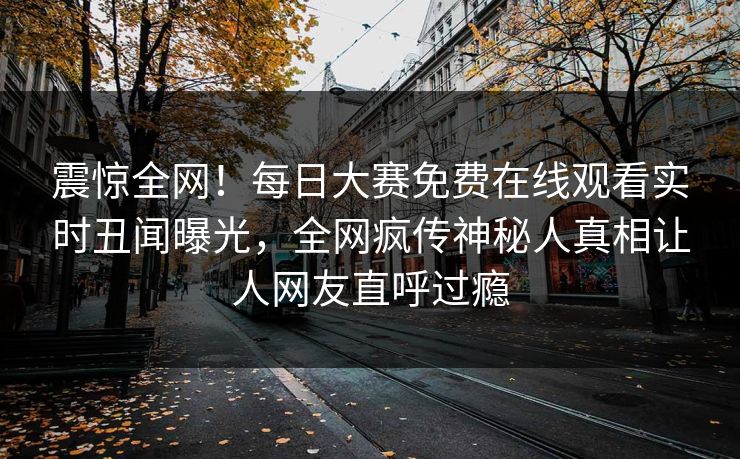 震惊全网！每日大赛免费在线观看实时丑闻曝光，全网疯传神秘人真相让人网友直呼过瘾