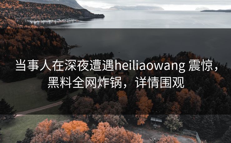 当事人在深夜遭遇heiliaowang 震惊,黑料全网炸锅,详情围观 当事人在深夜遭遇heiliaowang 震惊,黑料全网炸锅,详情围观