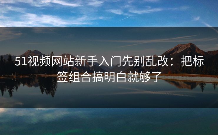 51视频网站新手入门先别乱改：把标签组合搞明白就够了